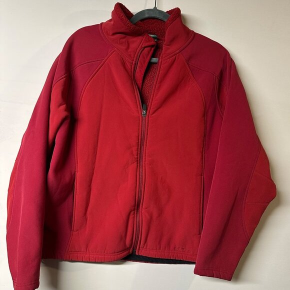 L.L. Bean Jackets & Blazers - L.L. Bean Women’s Large Red Jacket Colorblock Fleece Lined Outdoor Hiking Cabin